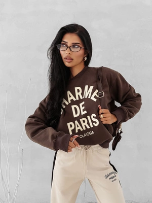 Bluza Olavoga Bez Kaptura Charme brązowa