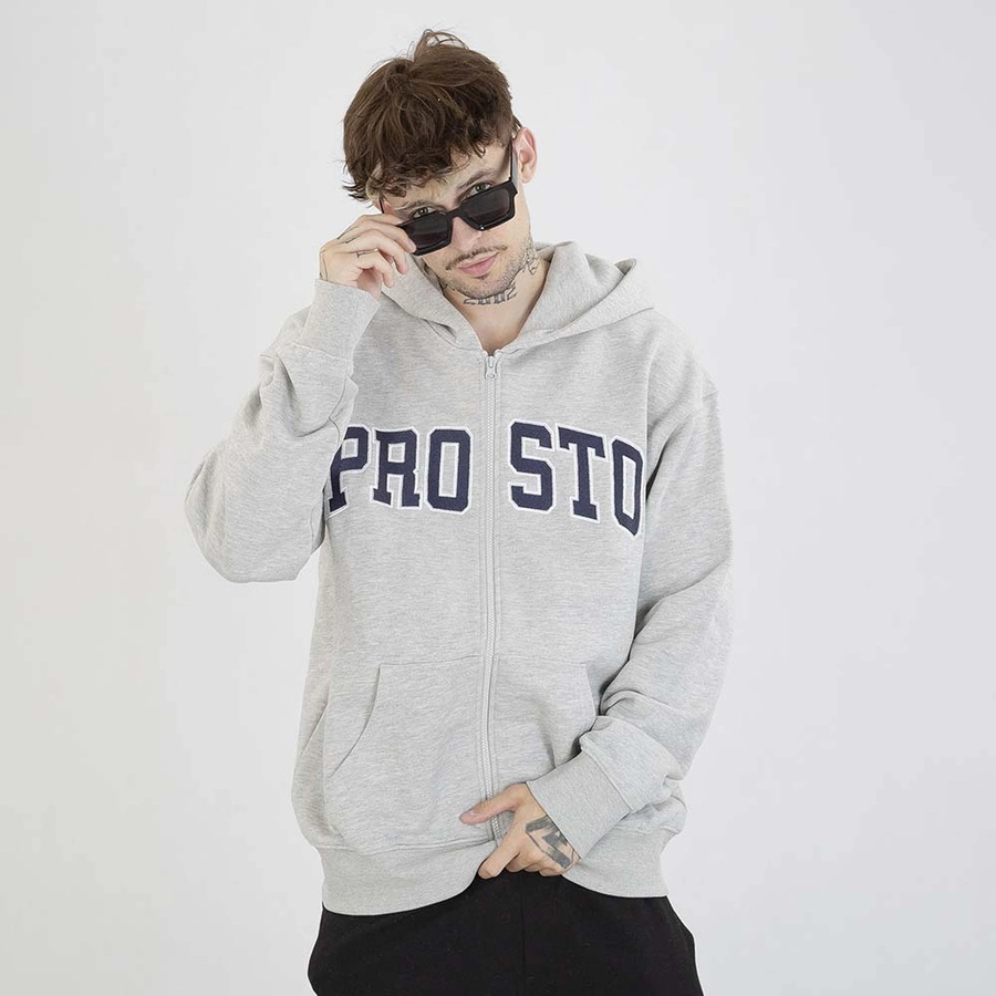 Bluza Prosto Z kapturem ZIP Axel szara