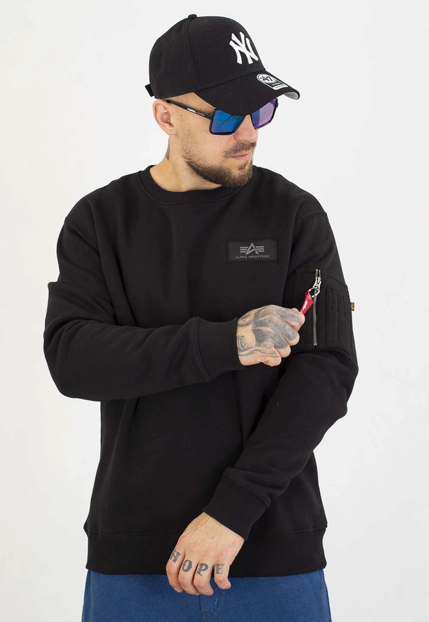 Bluza Alpha Industries Bez Kaptura Back Print 128305 czarna