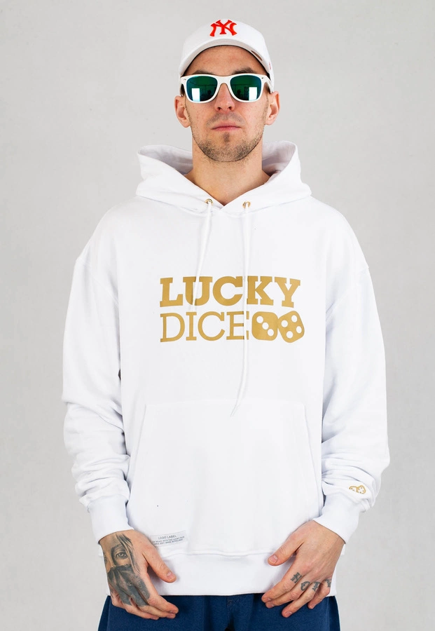 Bluza Lucky Dice Logo biało złota