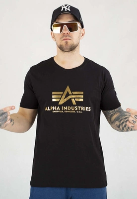 T-shirt Alpha Industries Basic 100501FP czarno złoty