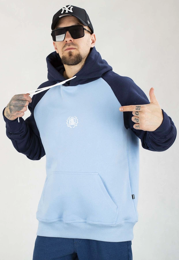 Bluza Diil Z Kapturem Reglan błękitno granatowa