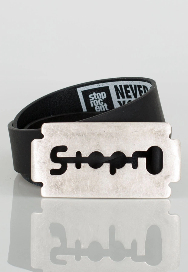 Pasek Stoprocent Razor czarno srebrny