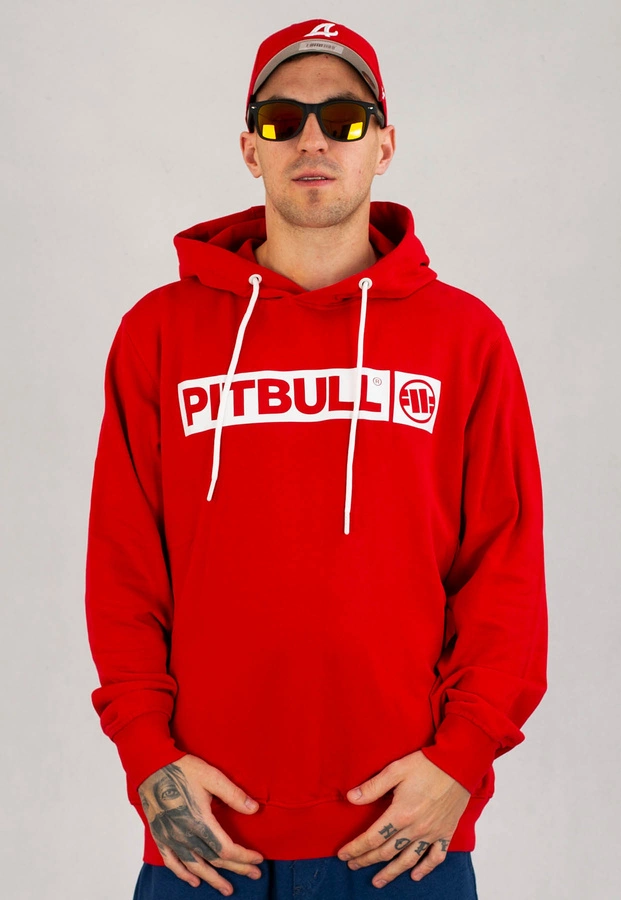 Bluza Pit Bull Z Kapturem Terry Group Hilltop czerwona
