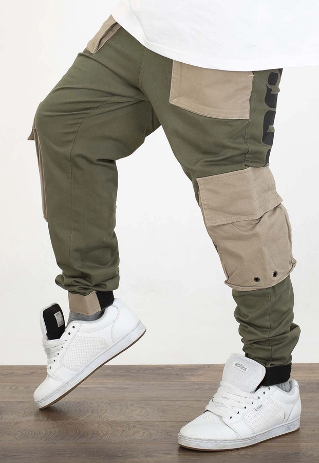 Spodnie Stoprocent Joggery Doublesto oliwkowo beżowe