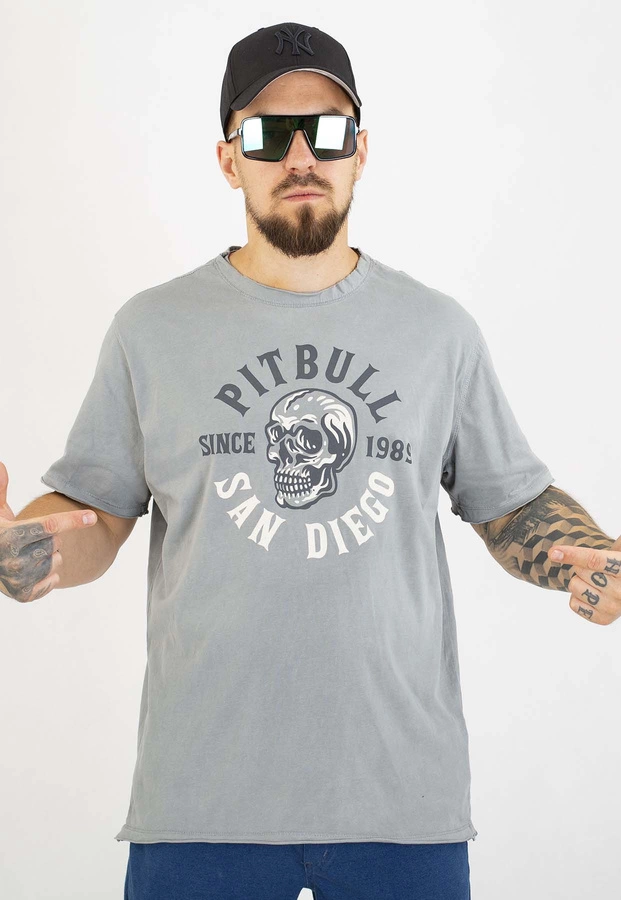 T-shirt Pit Bull Skull Logo 190 grey