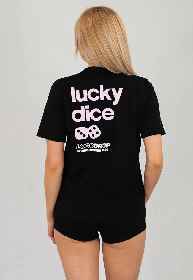 T-shirt Lucky Dice Back czarny