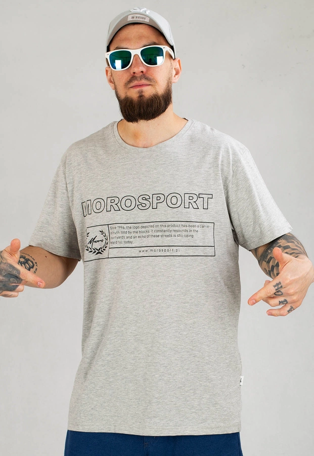 T-shirt Moro Sport Moro Rectangle jasno szary