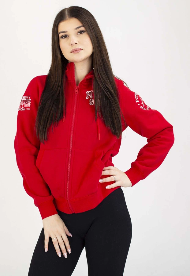 Bluza Pit Bull Z Kapturem Zip Fiora wild red