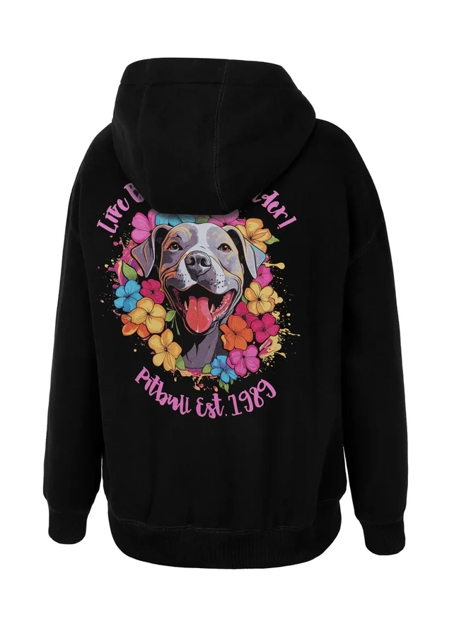 Bluza Pit Bull Z Kapturem Oversize Happy-Pit czarna