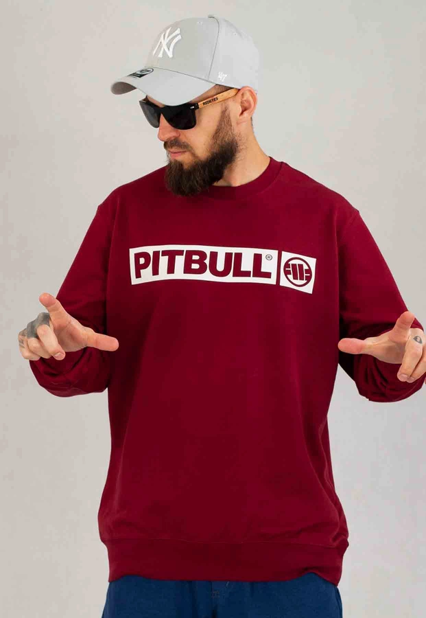 Bluza Pit Bull Bez Kaptura Terry Hilltop bordowa