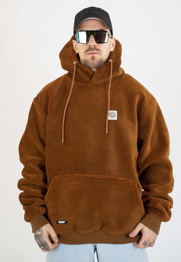 Kurtka Mass Z Kapturem Zimowa Patch Teddy brązowa