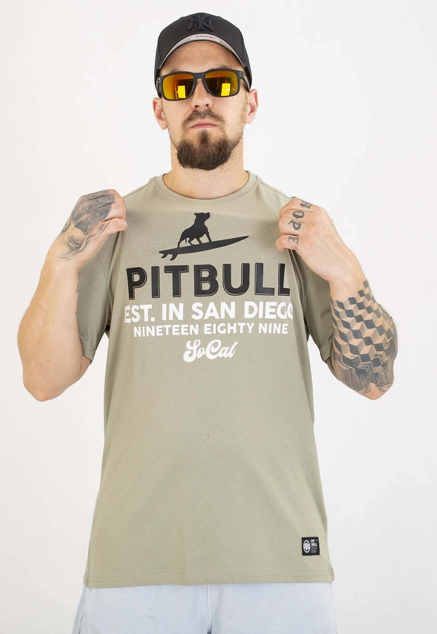 T-shirt Pit Bull Surfing Dog 170 dusty salvia