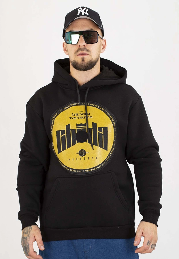 Bluza Chada Z Kapturem Żyję Dzięki Tym Tekstom czarna