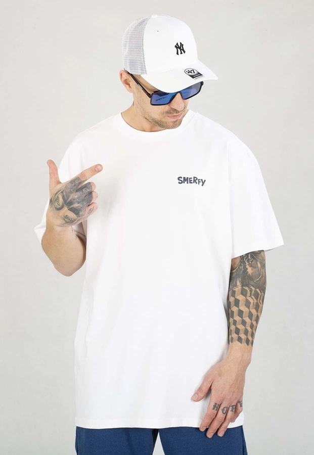 T-shirt Smerfy Baggy Comic biały