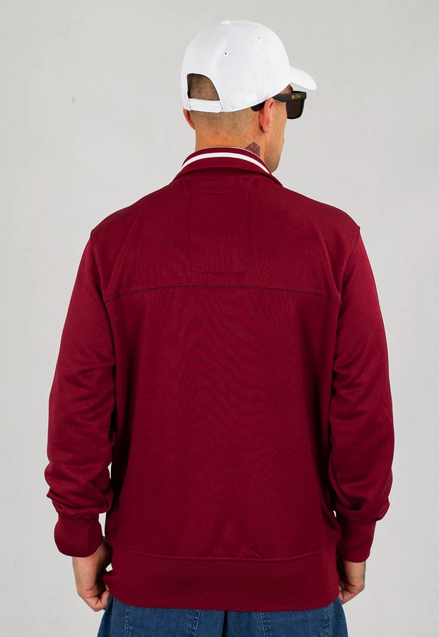 Bluza Pit Bull Oldschool Zip Chest Logo bordowo biała