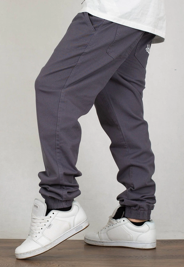 Spodnie Jigga Wear Jogger Crown szaro białe