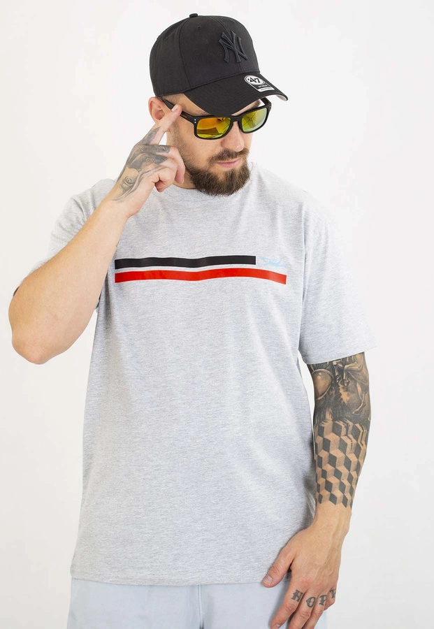 T-shirt Diil Line szaro czerwony