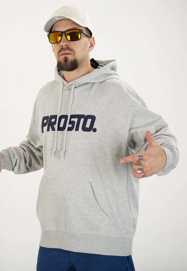 Bluza Prosto Z kapturem Check szara