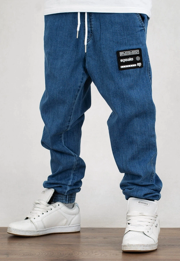 Spodnie El Polako Joggery Slim Jeans Sticker Front light
