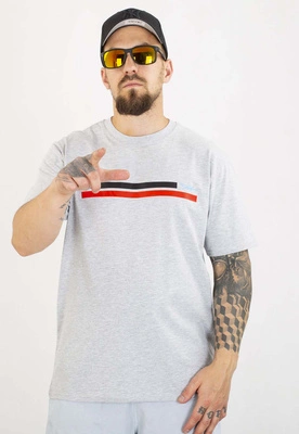 T-shirt Diil Line szaro czerwony