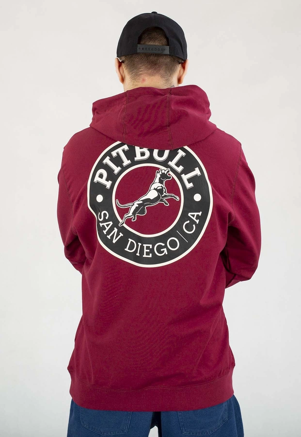 Bluza Pit Bull Z Kapturem San Diego CA burgundy