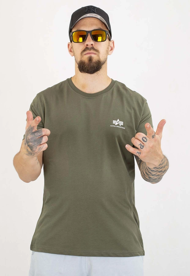 T-shirt Alpha Industries Back Print 128507 oliwkowy