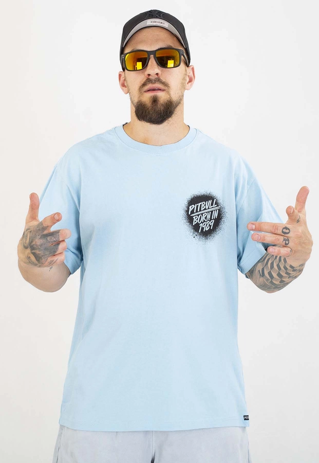 T-shirt Pit Bull Loose Fit Graffiti 210 light blue