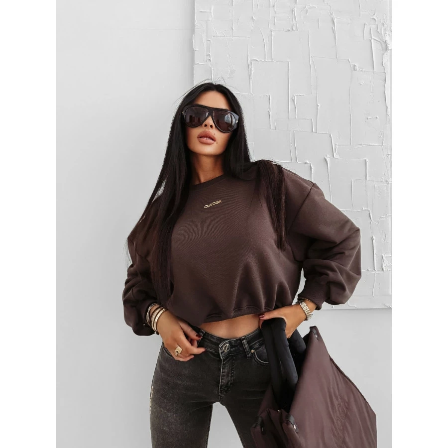 Bluza Olavoga Bez Kaptura Grav brązowa