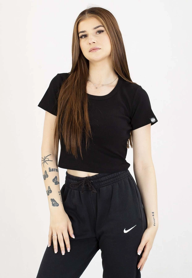 T-Shirt Pit Bull Rib Cropped 300 black
