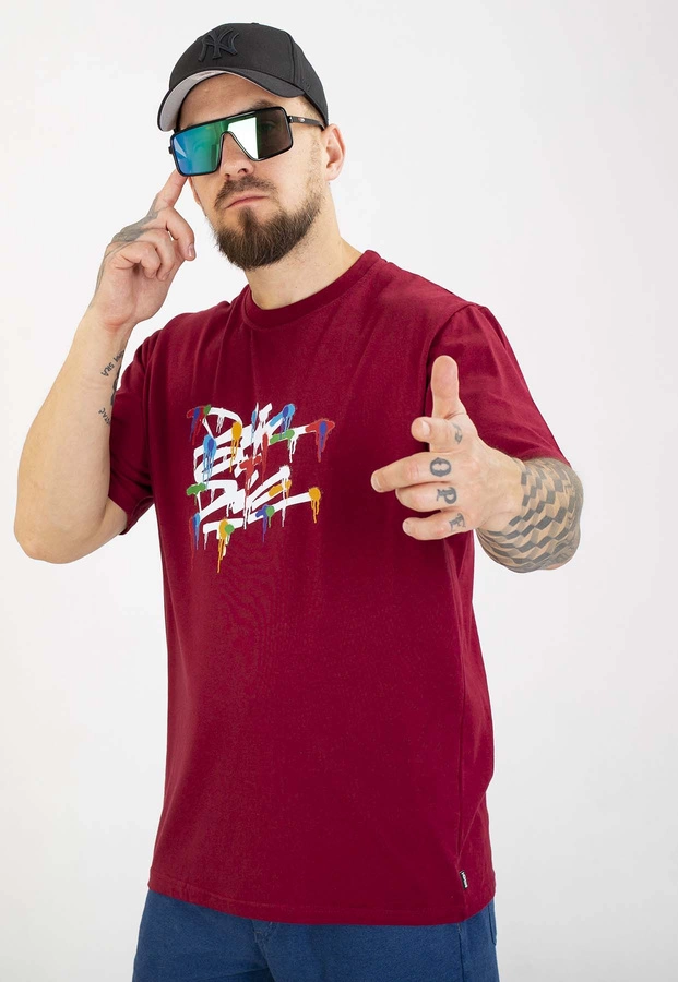 T-shirt Diil Die Splash bordowy