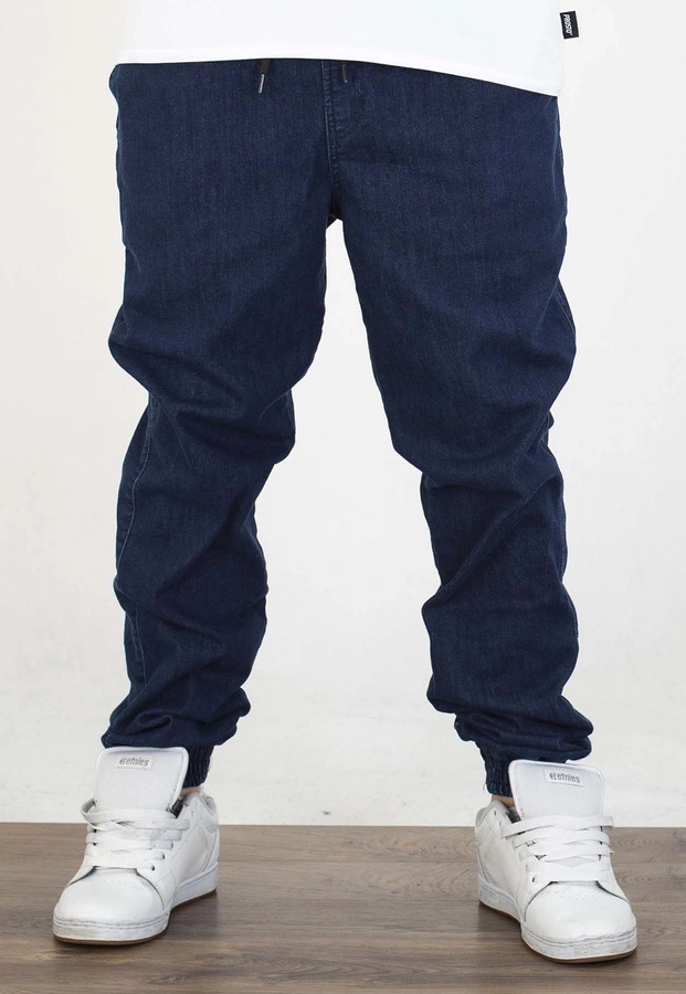 Spodnie Chada Jeans Joggery Haft ciemno niebieskie