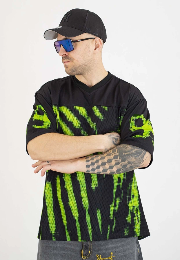 T-shirt Stoprocent Jersey Bullet czarno zielony