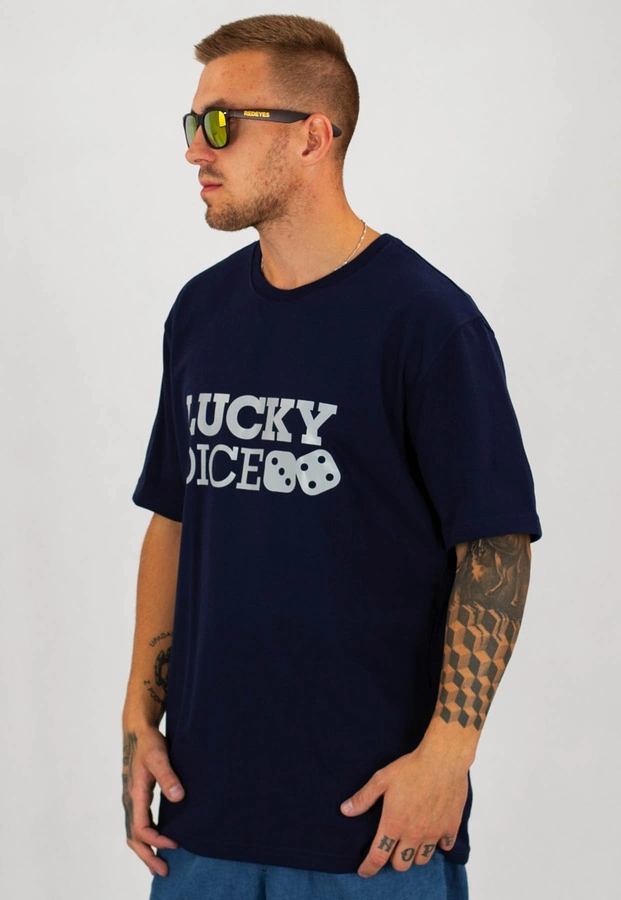 T-shirt Lucky Dice Classic granatowy