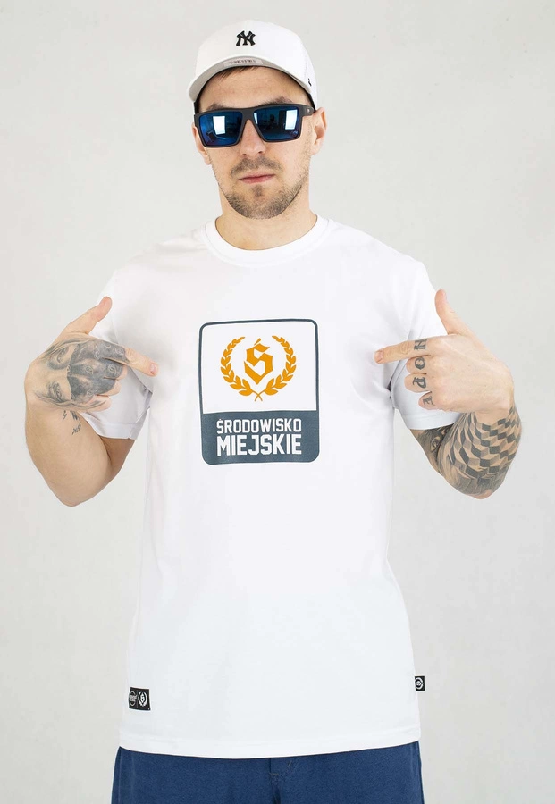 T-shirt Środowisko Miejskie Laur Orange biały