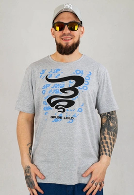 T-shirt Grube Lolo Dymek Fonts szary