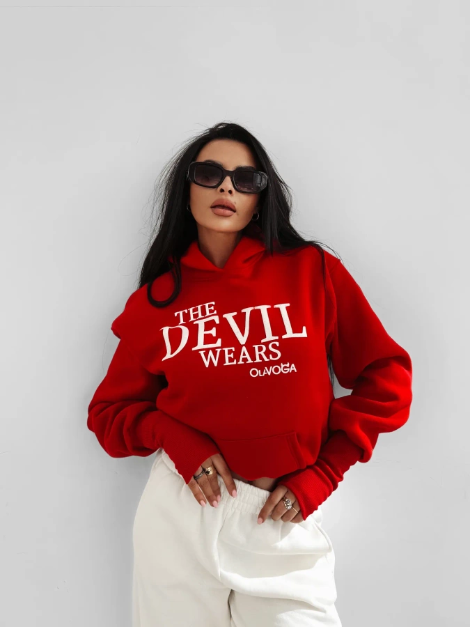 Bluza Olavoga Z Kapturem Sassy Muse czerwona