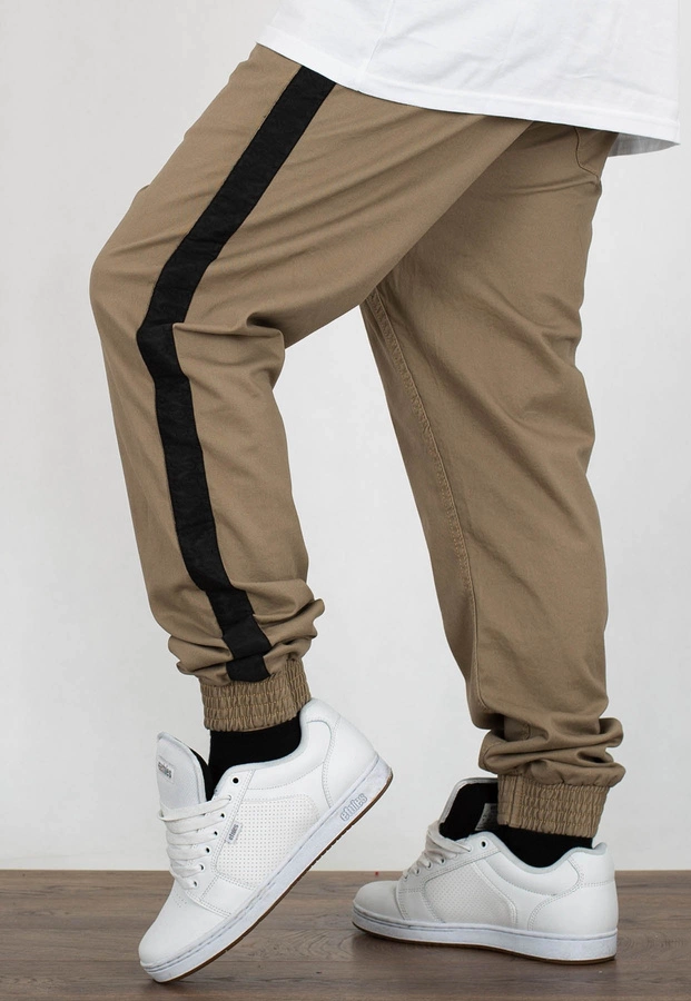 Spodnie SSG Jogger Premium Czarny Lampas beżowe