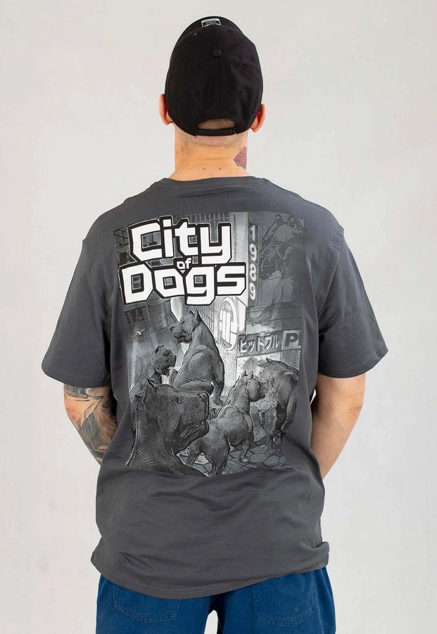 T-shirt Pit Bull City Of Dogs grafitowy