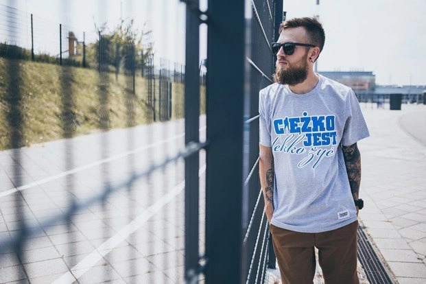 T-shirt Diamante Wear Cięzko Jest Lekko Żyć szary