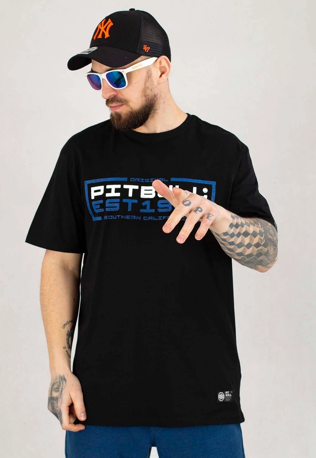 T-shirt Pit Bull In Blue czarny