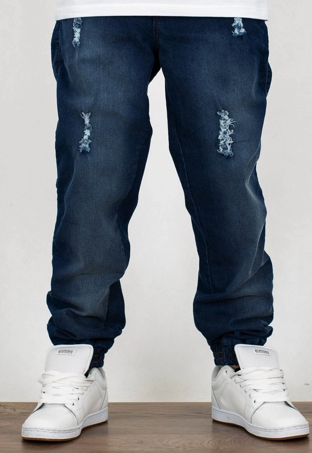 Spodnie Moro Sport Joggery Blue - Red Moro Pocket damage wash jeans