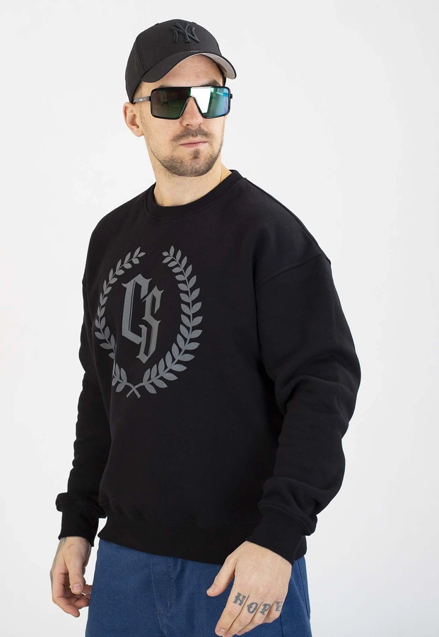 Bluza Ciemna Strefa Bez Kaptura Oversize CS Laur czarno szara
