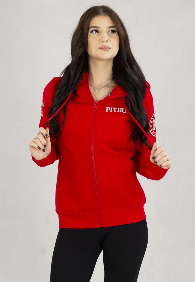 Bluza Pit Bull Z Kapturem Zip Tyrian czerwona