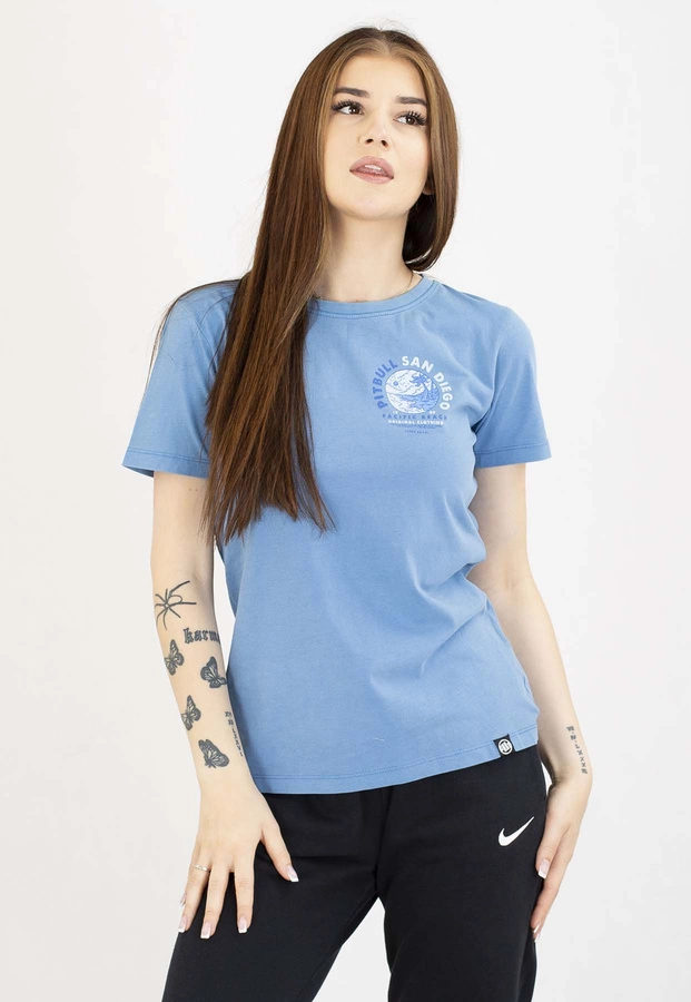 T-Shirt Pit Bull Planet Surf 190 washed blue
