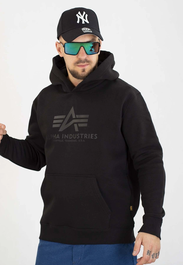 Bluza Alpha Industries Z Kapturem Basic Carbon 146343 czarna