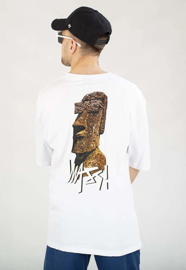 T-shirt Mass Maoi biały