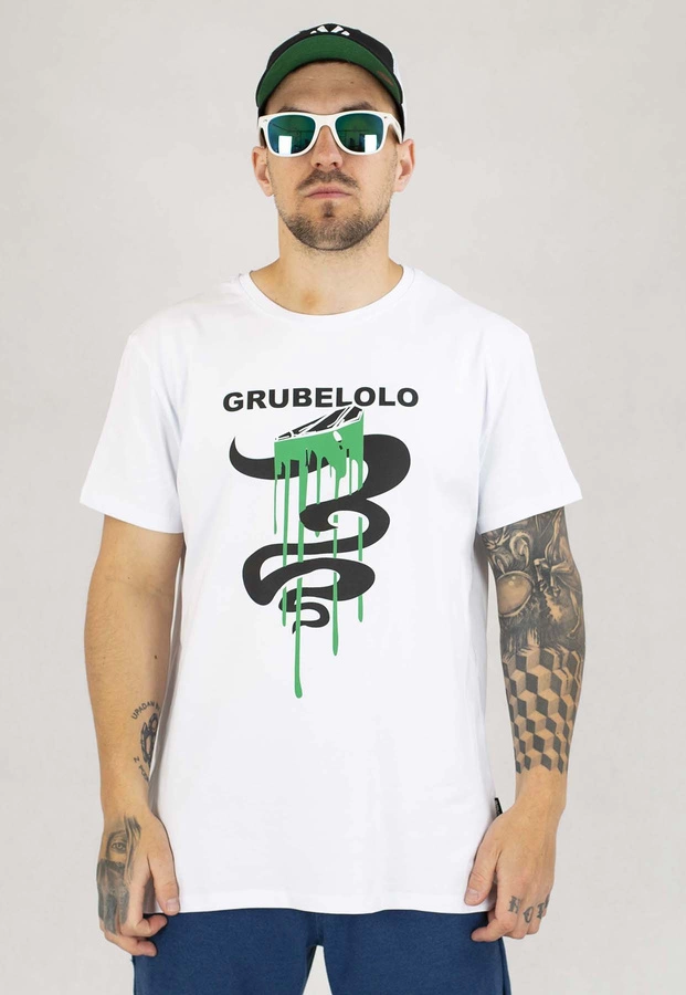 T-shirt Grube Lolo Joint biały