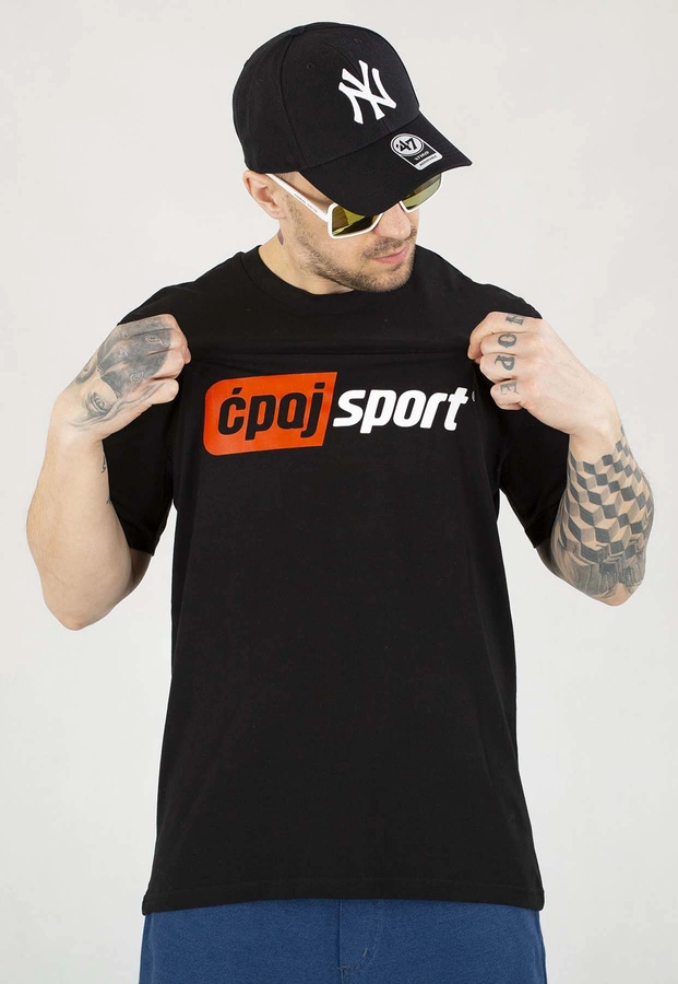 T-shirt Stoprocent Ćpaj Sport Logo czarny