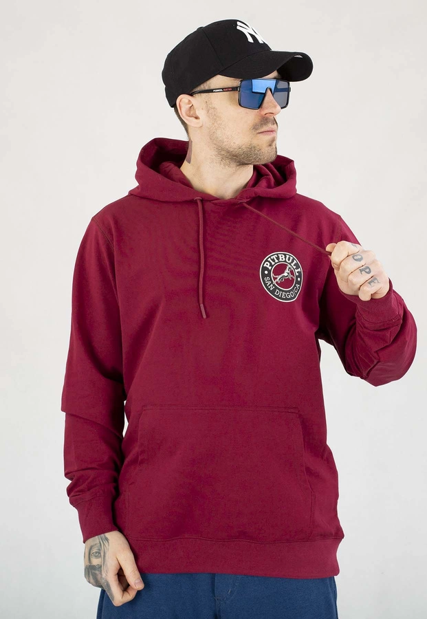 Bluza Pit Bull Z Kapturem San Diego CA burgundy